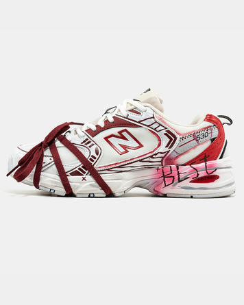 Кросівки New Balance 530 White Red Custom 23401-36 фото