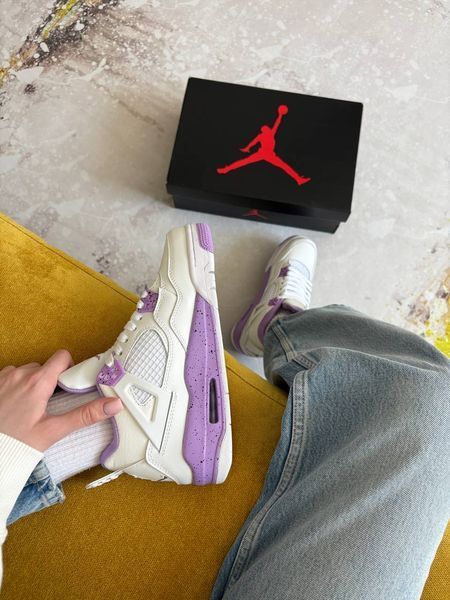 Кросівки Nike Air Jordan 4 White Purple 19607-36 фото