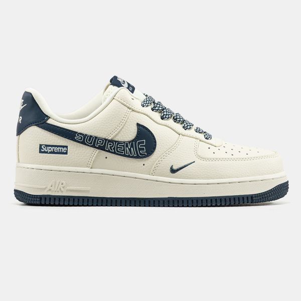 Кросівки Nike Air Force 1 x Supreme Beige Blue 24172-42 фото