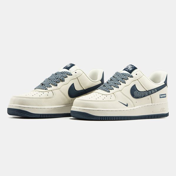 Кросівки Nike Air Force 1 x Supreme Beige Blue 24172-42 фото