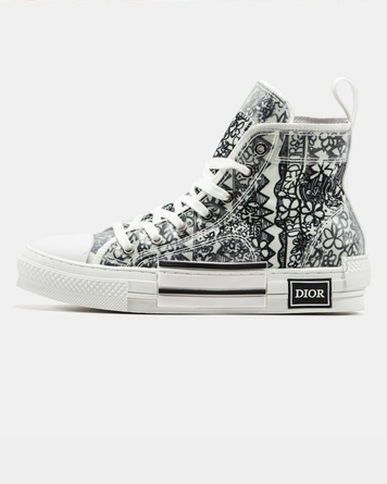 Кеди Dior B23 Sneakers High Black White 06832-39 фото